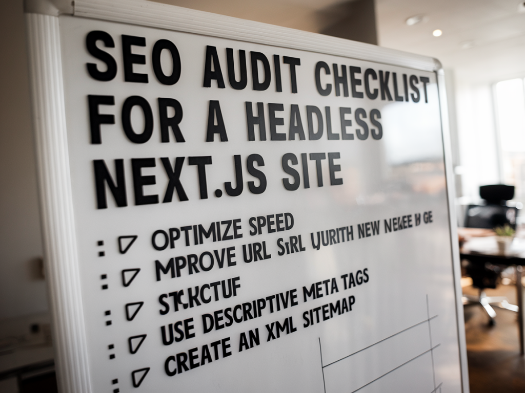Mise en place d'un audit seo technique pour un site headless next.js : checklist priorisée pour récupérer 30% du trafic organique perdu