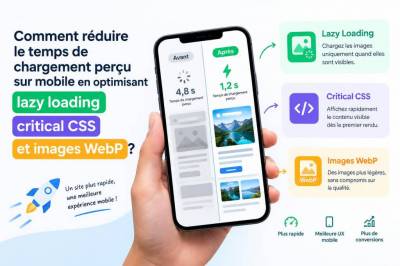 Comment réduire le temps de chargement perçu sur mobile en optimisant lazy loading, critical css et images webp